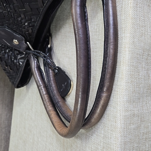 Cole Haan Brown Woven Leather Tote Shoulder Bag - Picture 5 of 13